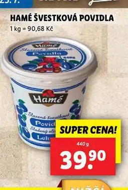 Lidl Hamé švestková povidla nabídka