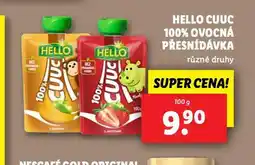 Lidl Hello cuuc 100% ovocná přesnídávka nabídka
