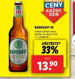 Lidl Pivo radegast 10 nabídka