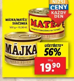 Lidl Májka / matěj / svačinka nabídka