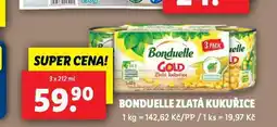 Lidl Bonduelle zlatá kukuřice nabídka
