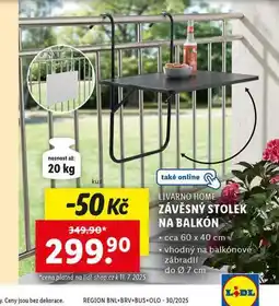 Lidl Závěsný stolek na balkon nabídka