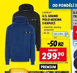 Lidl U.s. grand polo mikina s kapucí nabídka