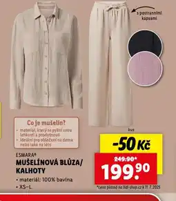 Lidl Mušelínová blůza / kalhoty nabídka