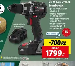 Lidl 20v aku vrtací šroubovák nabídka