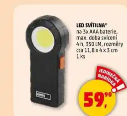 Penny Market LED SVÍTILNA na 3x AAA baterie, max. doba svícení 4 h, 350 LM, rozměry cca 11,8 x 4 x 3 cm, 1 ks nabídka
