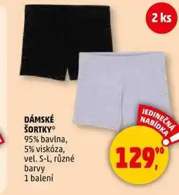 Penny Market DÁMSKÉ ŠORTKY 95% bavlna, 5% viskóza, vel. S-L, různé barvy, 1 balení nabídka