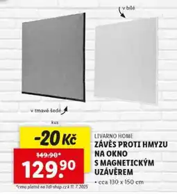 Lidl LIVARNO HOME ZÁVĚS PROTI HMYZU NA OKNO S MAGNETICKÝM UZÁVĚREM nabídka