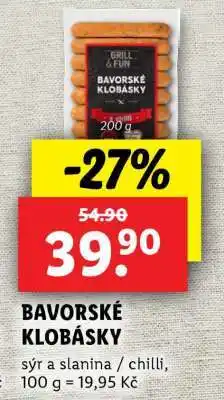 Lidl BAVORSKÉ KLOBÁSKY nabídka