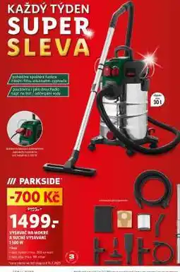 Lidl Parkside Vysavač na mokré a suché vysávání nabídka