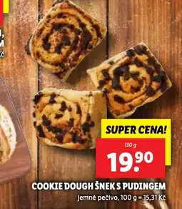 Lidl Cookies dough šnek s pudinkem nabídka
