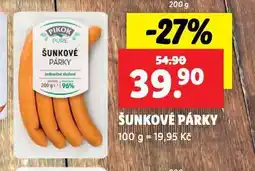 Lidl Šunkové párky nabídka