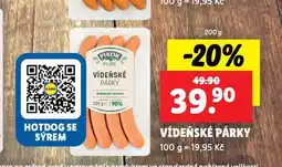 Lidl Vídeňské párky nabídka