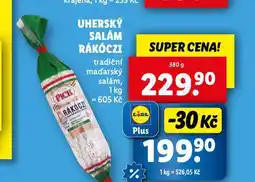 Lidl Uherský salám rákoczi nabídka