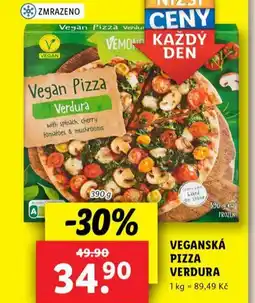 Lidl Veganská pizza verdura nabídka