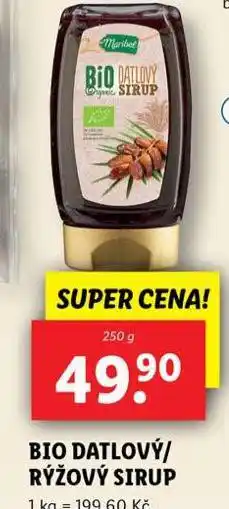 Lidl Bio datlový / rýžový sirup nabídka