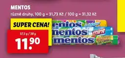 Lidl Mentos nabídka