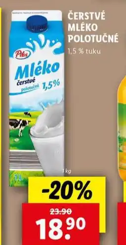Lidl Čerstvé mléko polotučné nabídka