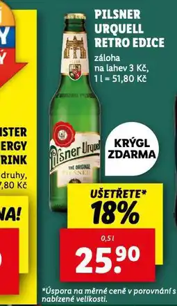 Lidl Pivo pilsner urquell retro rdice nabídka