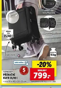 Lidl Příruční kufr 35/40 l nabídka