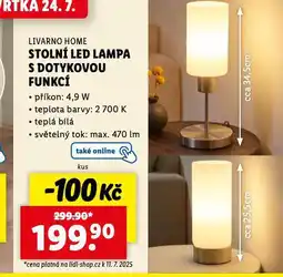 Lidl Stolní led lampa s dotykovou funkcí nabídka