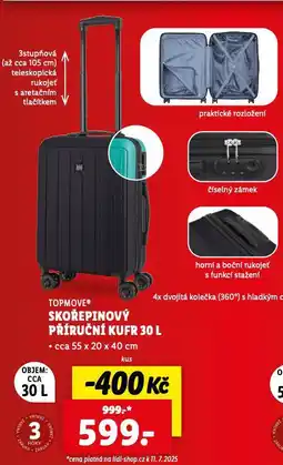 Lidl Skořepinový příruční kufr 30 l nabídka