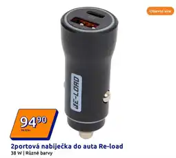Action 2portová nabíječka do auta re-load nabídka