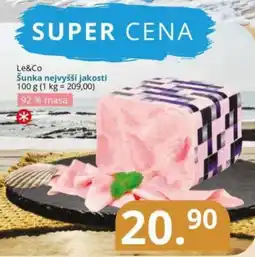 Potraviny CZ Le&Co Šunka nejvyšší jakosti nabídka