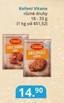 Potraviny CZ Koření Vitana různé druhy nabídka
