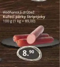 Potraviny CZ Vodňanská drůbež Kuřecí párky Striptýzky nabídka