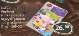 Potraviny CZ Le&Co Vepřová šunka pro děti nejvyšší jakosti nabídka