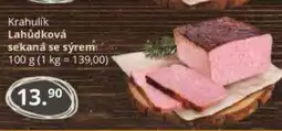 Potraviny CZ Krahulik Lahůdková sekaná se sýrem nabídka