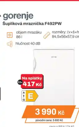 Expert Gorenje šuplíková mraznička f492pw nabídka