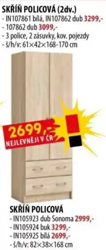 IDEA nábytek SKŘÍŇ POLICOVÁ (2dv.) nabídka