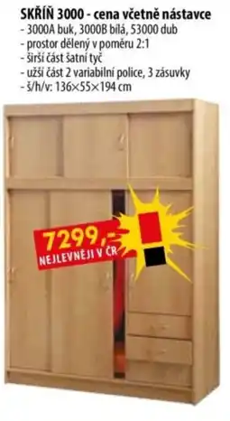IDEA nábytek SKŘÍŇ 3000 - cena včetně nástavce nabídka
