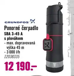Hornbach GRUNDFOS Ponorné čerpadlo SBA 3-45 A s plovákem nabídka