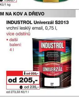 Barvy a laky drogerie INDUSTROL Univerzál S2013 vrchní lesklý email, 0,75l nabídka