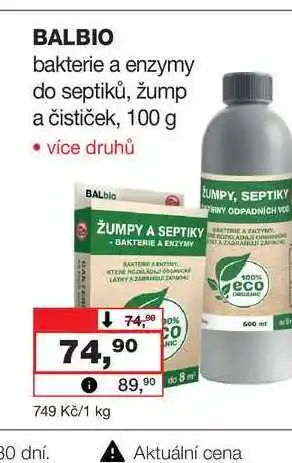 Barvy a laky drogerie BALBIO bakterie a enzymy do septiků, žump a čističek, 100 g nabídka
