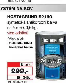 Barvy a laky drogerie HOSTAGRUND S2160 syntetická antikorozní barva na železo, 0,6 kg nabídka