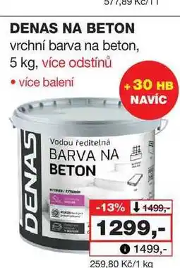 Barvy a laky drogerie DENAS NA BETON vrchní barva na beton, 5 kg, více odstínů nabídka