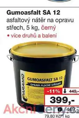 Barvy a laky drogerie Gumoasfalt SA 12 asfaltový nátěr na opravu střech, 5 kg, černý nabídka
