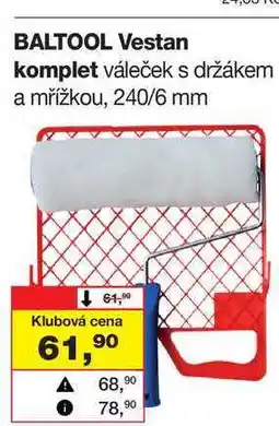 Barvy a laky drogerie BALTOOL Vestan komplet váleček s držákem a mřížkou, 240/6 mm nabídka