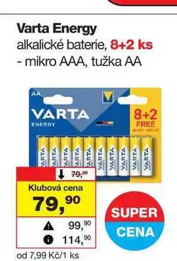 Barvy a laky drogerie Varta Energy alkalické baterie, 8+2 ks - mikro AAA, tužka AA nabídka