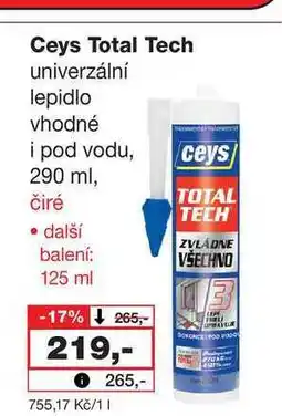 Barvy a laky drogerie Ceys Total Tech univerzální lepidlo vhodné i pod vodu, ceys 290 ml nabídka