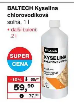 Barvy a laky drogerie BALTECH Kyselina chlorovodíková solná, 1l nabídka