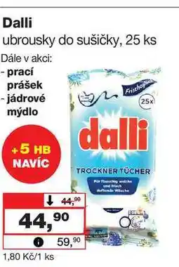 Barvy a laky drogerie Dalli ubrousky do sušičky, 25 ks nabídka