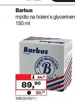 Barvy a laky drogerie Barbus mýdlo na holení s glycerinem 150 ml nabídka