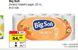 Barvy a laky drogerie Big Soft 2vrstvý toaletní papír, 22 m, 8+2 role nabídka