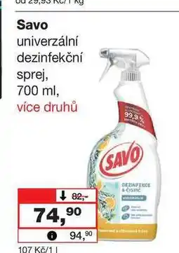 Barvy a laky drogerie Savo univerzální dezinfekční sprej, 700 ml nabídka