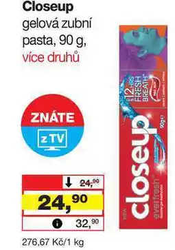 Barvy a laky drogerie Closeup gelová zubní pasta, 90 g nabídka